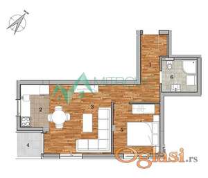 Dvosoban  stan u izgradnji 44m2 - Telep 