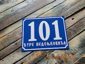 Tabla sa brojem i nazivom ulice