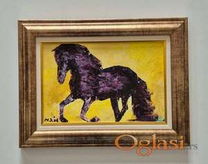 Ulje na platnu - Veseo konj, prelepa slika!