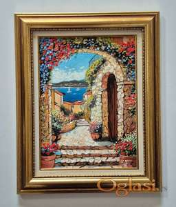 Ulje na lesonitu - Prolaz do mora, prelepo!