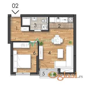 Novi Sad - Moderan stan 40 m² u izgradnji u prestižnom kompleksu 