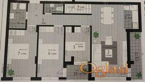 Četvorosoban nov stan sa krovnom terasom 80 m2-Telep!