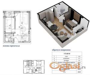 Adice-Jednoiposoban stan 37 m2 na Top lokaciji-mogućnost povrata PDV-a-065/385 8880
