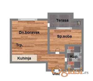 Dvorišno orijentisan stan na Telepu, odličana lokacija -38m2