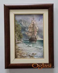 Ulje na platnu - Stari brod, slika tri.