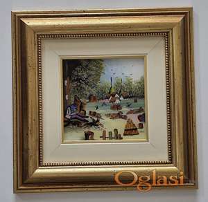 Naiva, ulje na staklu - Zavicaj. Retko!