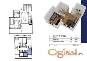 Salajka-Jednoiposoban stan 25 m2 na Top lokaciji-mogućnost povrata PDV-a-065/385 8880