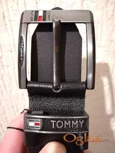 Novi muski kozni markirani kais Tommy Hilfiger Crna koza Novo