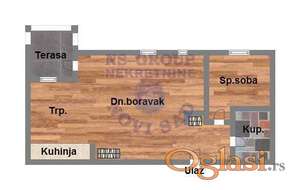 Jednoiposoban 43m2 Mšeluk