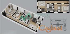 Dvoiposoban stan u izgradnji na Adicama – 52 m² (Šifra: 1004848) 