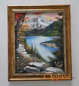 Ulje na platnu - Pogled na jezero, prelepo!