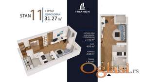Garsonjera , 28.51 m2 , Temerinski Put 51 , Novogradja