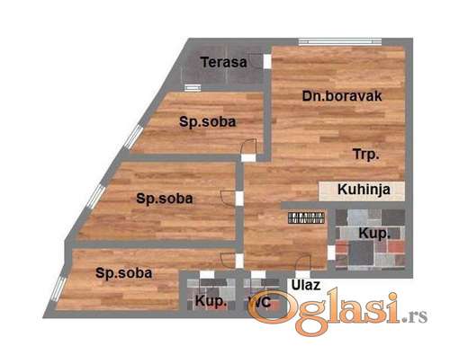 Cetvorosoban, 85m2 Telep