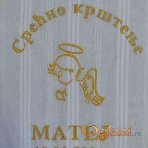 belo platno za krštenje i venčanje (vez)