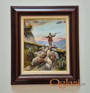 Ulje na platnu - Coban u planini, prelepa slika!