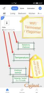 WiFi termostat i vlagomer za inkubator