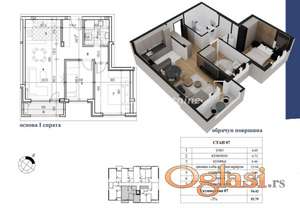 Adice-Lep Trosoban stan 59 m2 na Top lokaciji-mogućnost povrata PDV-a-065/385 8880