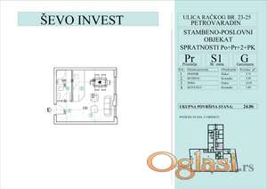 Novi Sad- Petrovaradin, funkcionalna garsonjera 24,06m2. Direktno od investitora!