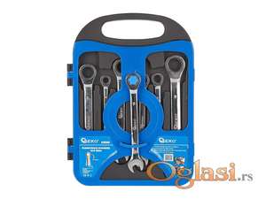 Set okasto viljuskastih kljuceva sa cegrtaljkom 8-19 mm  8mm, 10mm, 12mm, 13mm, 14mm, 17mm, 19mm