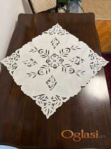 Šustikla, beli vez, antikvitet, 63x61cm, prodaja Novi Sad