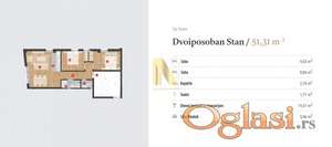 Dvoiposoban stan u izgradnji - TELEP - exkluzivan kompleks vila pored Dunava