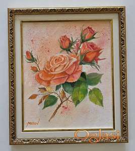 Ulje na platnu - Sapat ruza, prelepa slika!