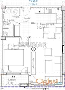 Novogradnja, direktna prodaja, Dubočica, 53m2