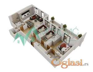 Novi Sad, Salajka - Troiposoban stan  74m2 