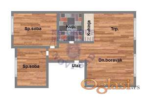 Dvoiposoban stan na Klisi gratis dvorište 30m2