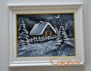 Ulje na platnu - Toplina zimskog doma