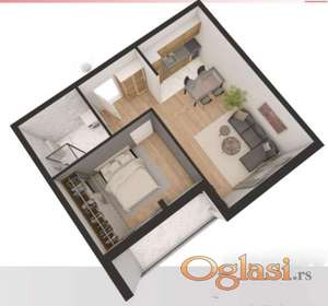 Mišeluk - jednoiposoban stan 46m2 - mogućnost kupovine parking mesta - 100000 eura