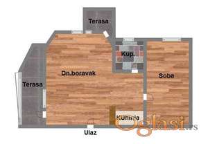Dvoiposoban stan u izgradnji 55m2, Petrovaradin