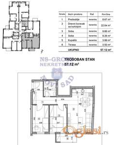 Trosoban stan u izgradnji BLIZU CENTRA