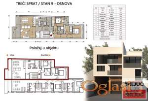 TELEP, 111m2 + krovna terasa, Četvorosoban sa pdv