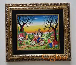 Naiva, ulje na platnu - Seoska ljubav, prelepo!