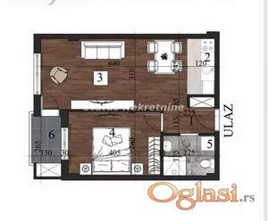 Grbavica-Lep Dvosoban stan 43 m2 u Pogodnom kraju-povrat PDV-065/385 8880