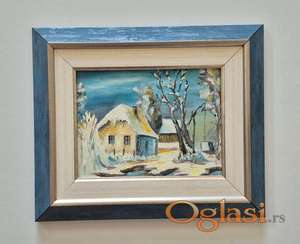 Ulje na platnu - Salas u snegu, prelepa slika!