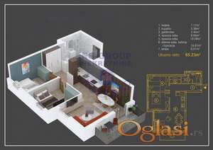 Trosoban stan dobrog rasporeda u izgradnji u novom urbanom kompleksu