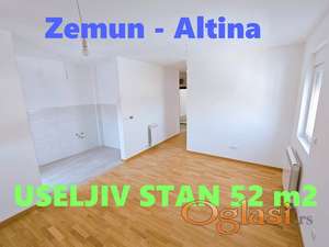 Altina, Zemun – nov dvosoban stan 52 m², useljiv odmah, etažno grejanje, parking