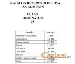 Claas Dominator 38 - Katalog delova