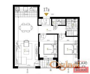 PETROVARADIN, 63m2, Trosoban sa pdv