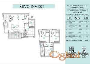 Novi Sad, Petrovaradin, fenomenalan četvorosoban stan, 90,59m2! Dva redovna nivoa, prelepa terasa, dva kupatila!