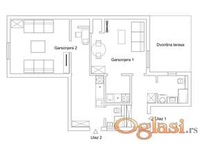 Adaptiran stan u dve garsonjere u centru grada