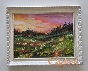 Ulje na platnu - Suton u bojama, prelepa slika!