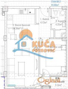 Novogradnja, direktna prodaja, Dubočica, 45m2