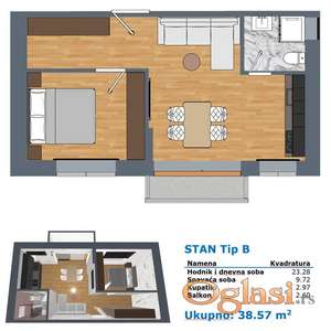 Jednoiposoban stan u novogradnji u Durlanu ID#7577