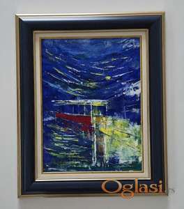 Ulje na platnu - Tramvaj ujutru, prelepa slika!