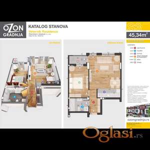 DVOSOBAN stan u izgradnji 45m2 _ ul. Olge Ilić, VETERNIK, Novi Sad