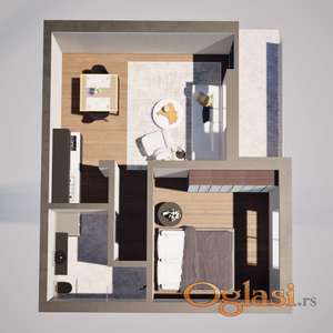 Jednosoban stan 32m² + terasa 3m² | Alpha Twins Alibegovac | Nova gradnja | 52.500€