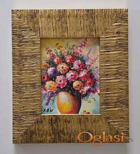 Ulje na lesonitu - Vaza sa cvecem, slika dva.